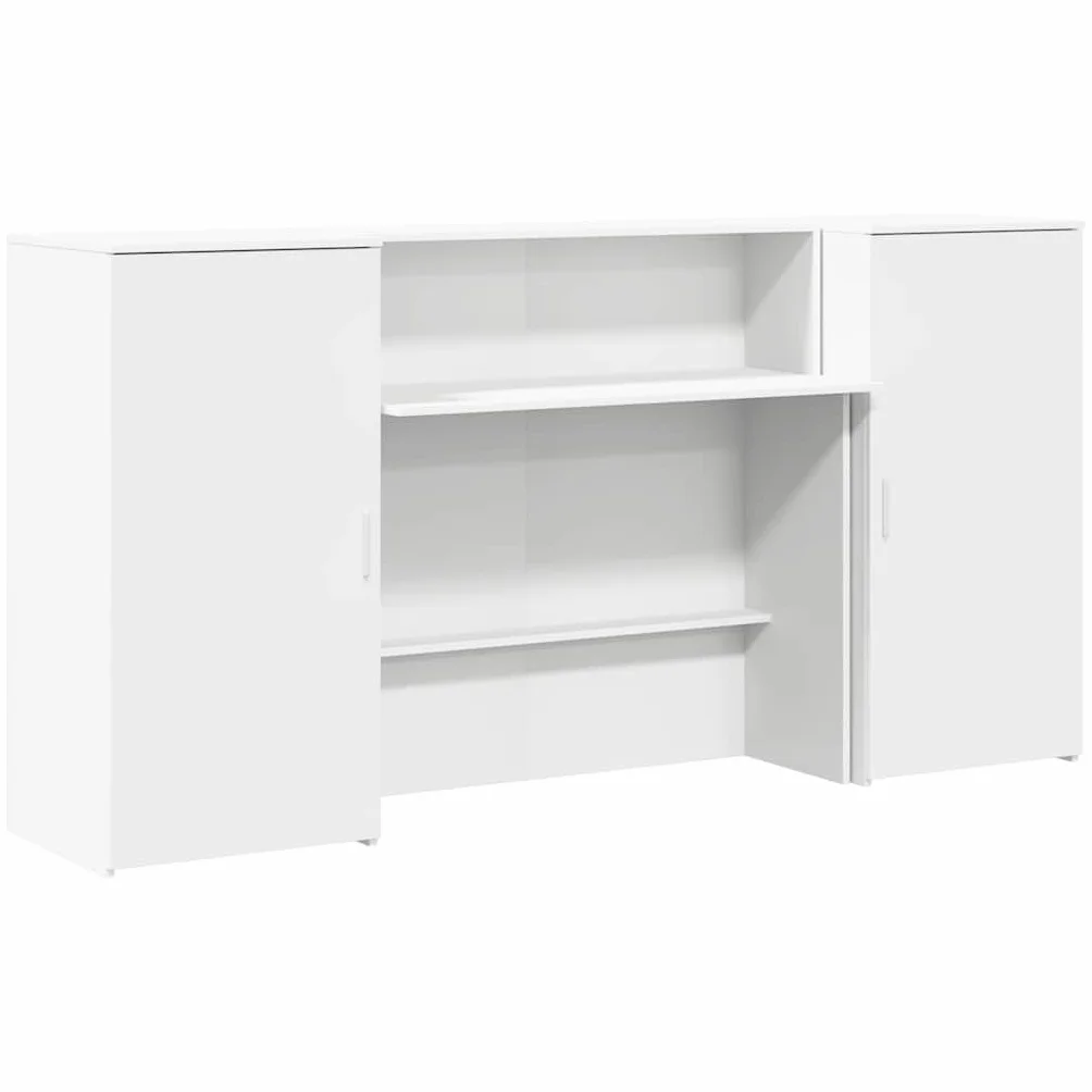 Blanco Mostrador de recepción 200x50x103,5 cm Madera ingeniería Escritorios