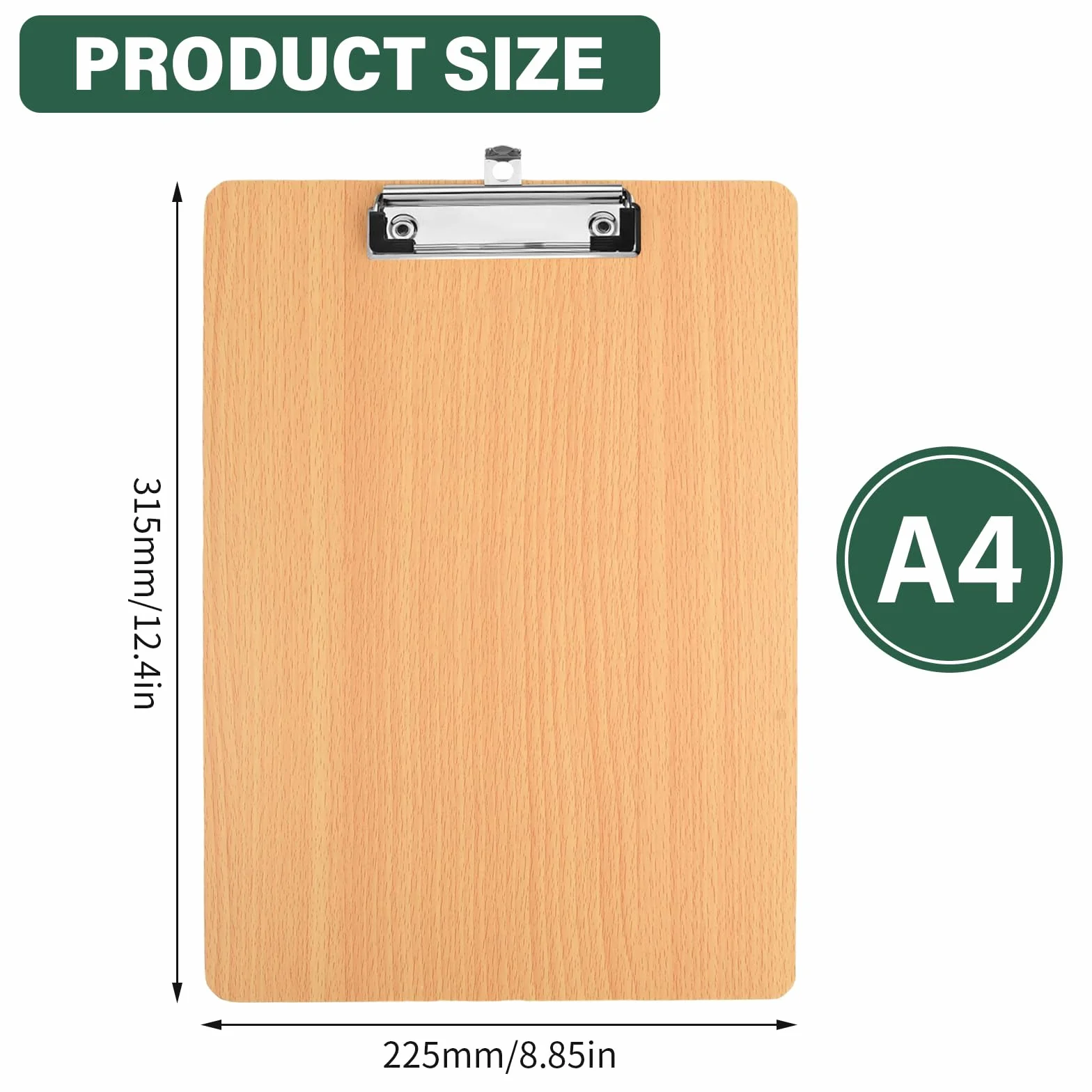 10 Piezas Portapapeles de Madera con Pinza, Carpetas con Pinza Madera Clipboards, Tableros con Pinza para Notas, Portapapeles Rígido para Escuela, Oficina, Aula, Negocios, Restaurante (A4)