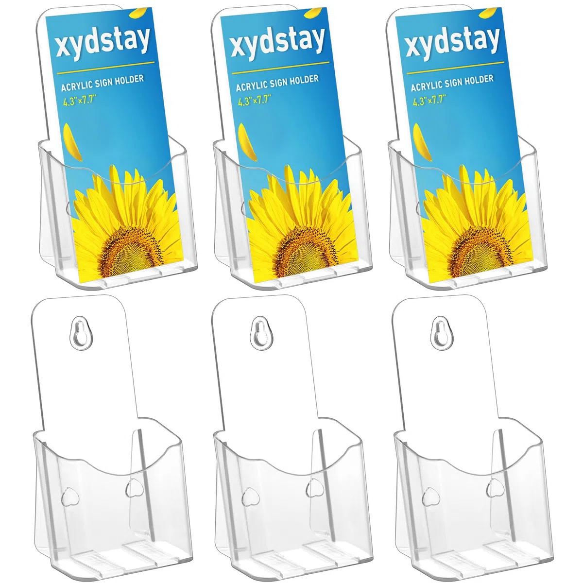 xydstay Soporte acrílico para folletos 6 unidades 4x9 pulgadas