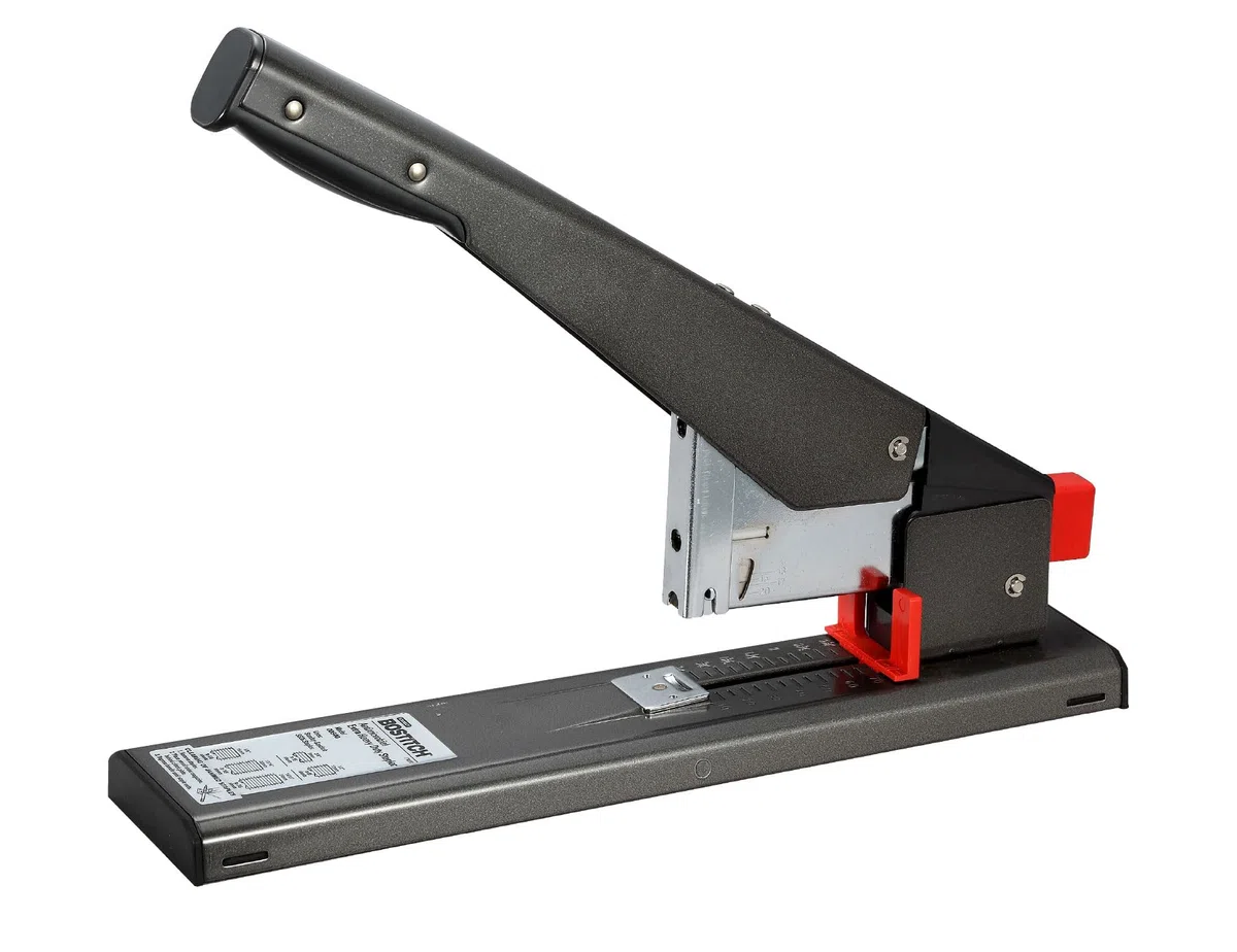 Bostitch 00540 - Grapadora de oficina muy resistente, capacidad de 215 hojas, sin atascos, fácil recarga, color negro