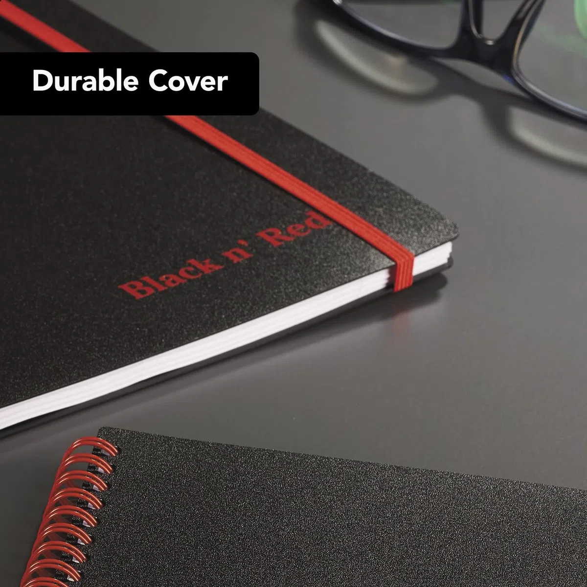 Black n' Red Cuadernos de negocios, paquete de 3, cubierta suave, doble alambre, 70 hojas, 11" x 8-1/2", negro (400161060)