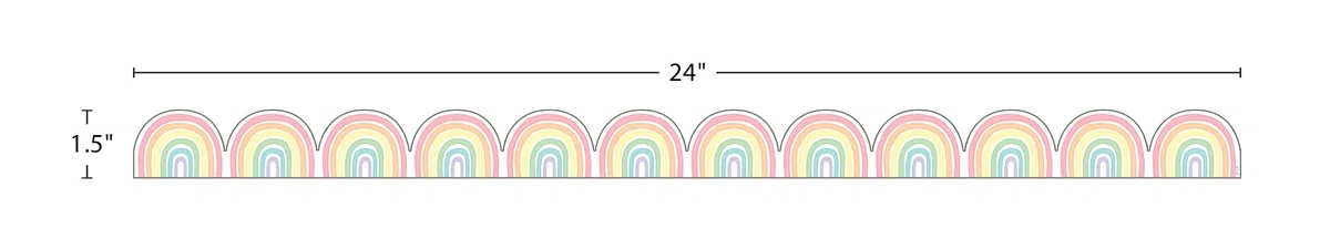 Teacher Created Resources Borde magnético con diseño de arco iris pastel