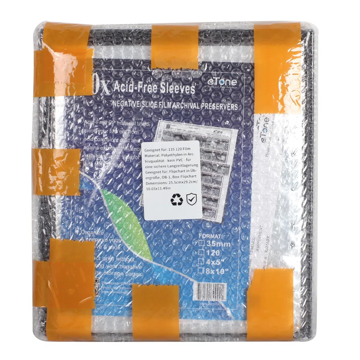 Caja de almacenamiento de archivo libre de ácido película protector de película archivo 3 carpeta con hojas de archivo 120 protección lateral negativa (álbum de películas+50x120)