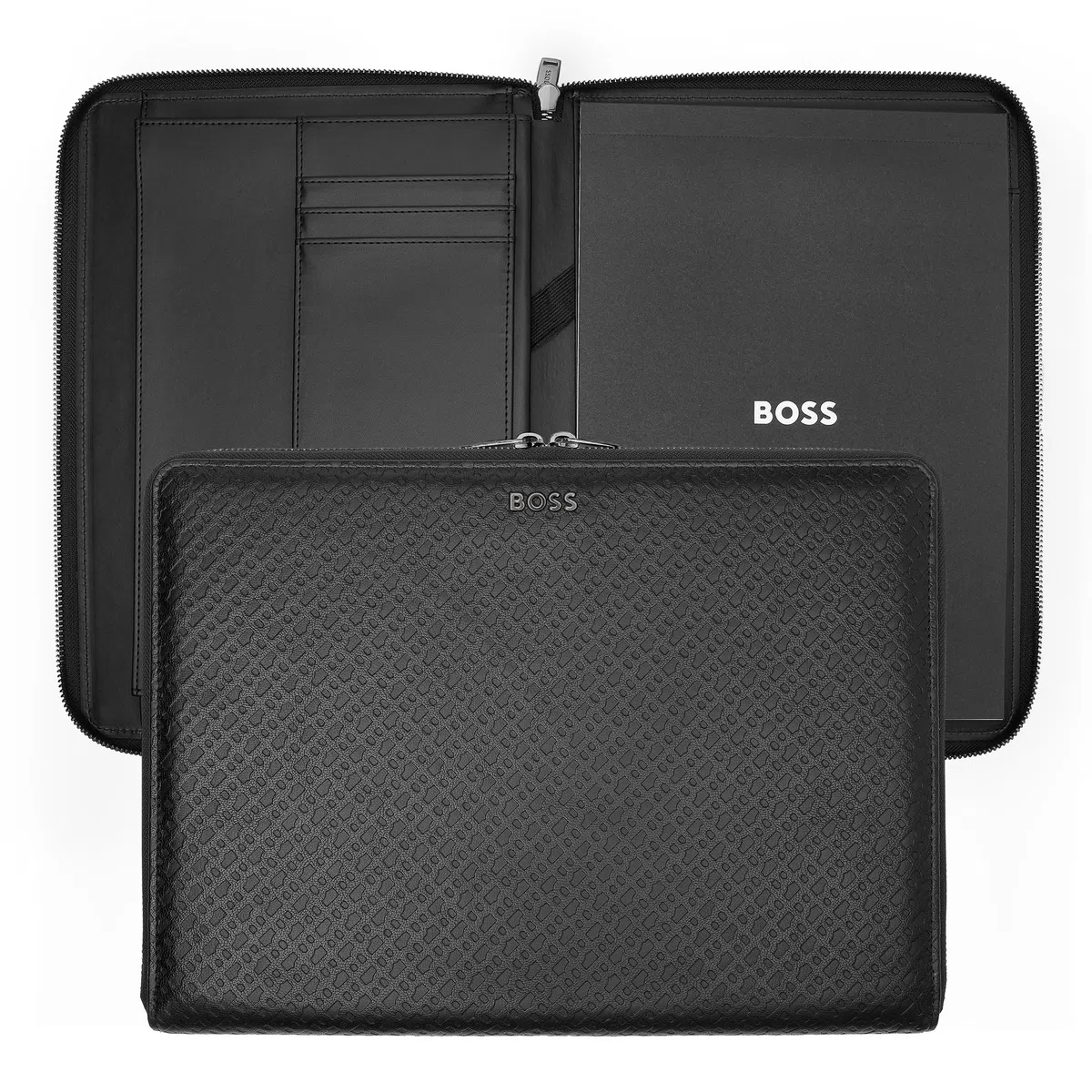 Hugo Boss Carpeta de conferencias A4 Monogram Zipped Black