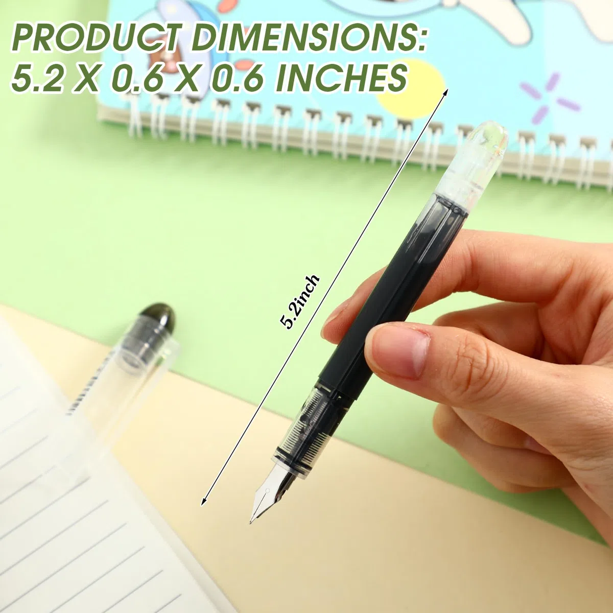 36 plumas estilográficas desechables de tinta de secado rápido, bolígrafos de escritura suave para diario, suministros de oficina, bocetos, garabatos, regalos para artistas principiantes (negro)