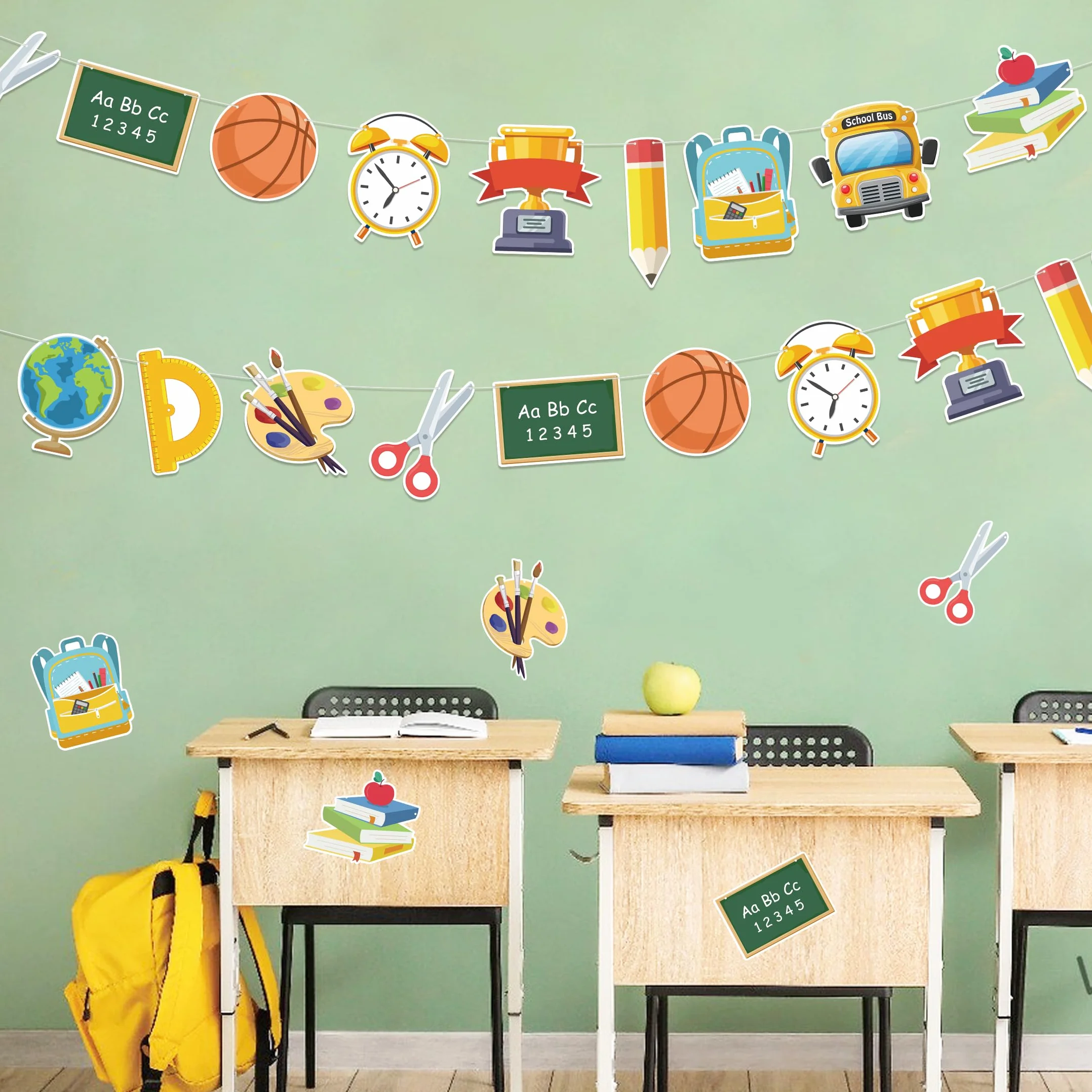 2 pancartas de papel para decoración de regreso a clases