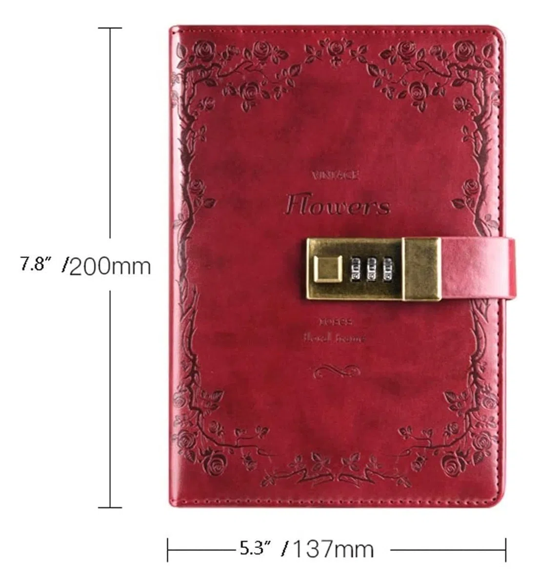 Agenda de Lujo con Estampado en lámina metálica. Diario con candado, Cuaderno Vintage de Papel, Diario Viaje, planificador semanal, papelería Escolar, Regalo