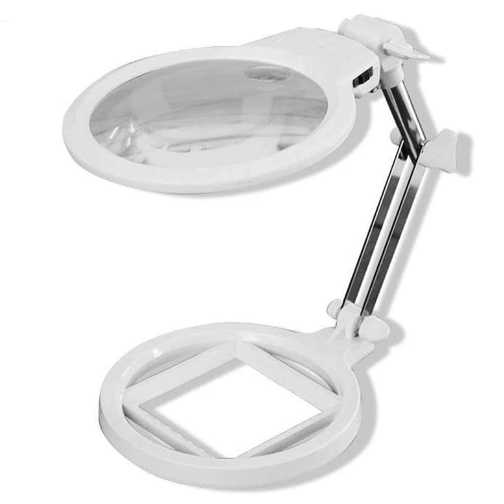 Lupa de Mano 2X 6X - 2 lámparas LED Individuales - Mango Plegable - Lupa para Personas Mayores y niños, Adecuada para Trabajos de precisión, Lectura, mapas, joyería, Soldadura, ins