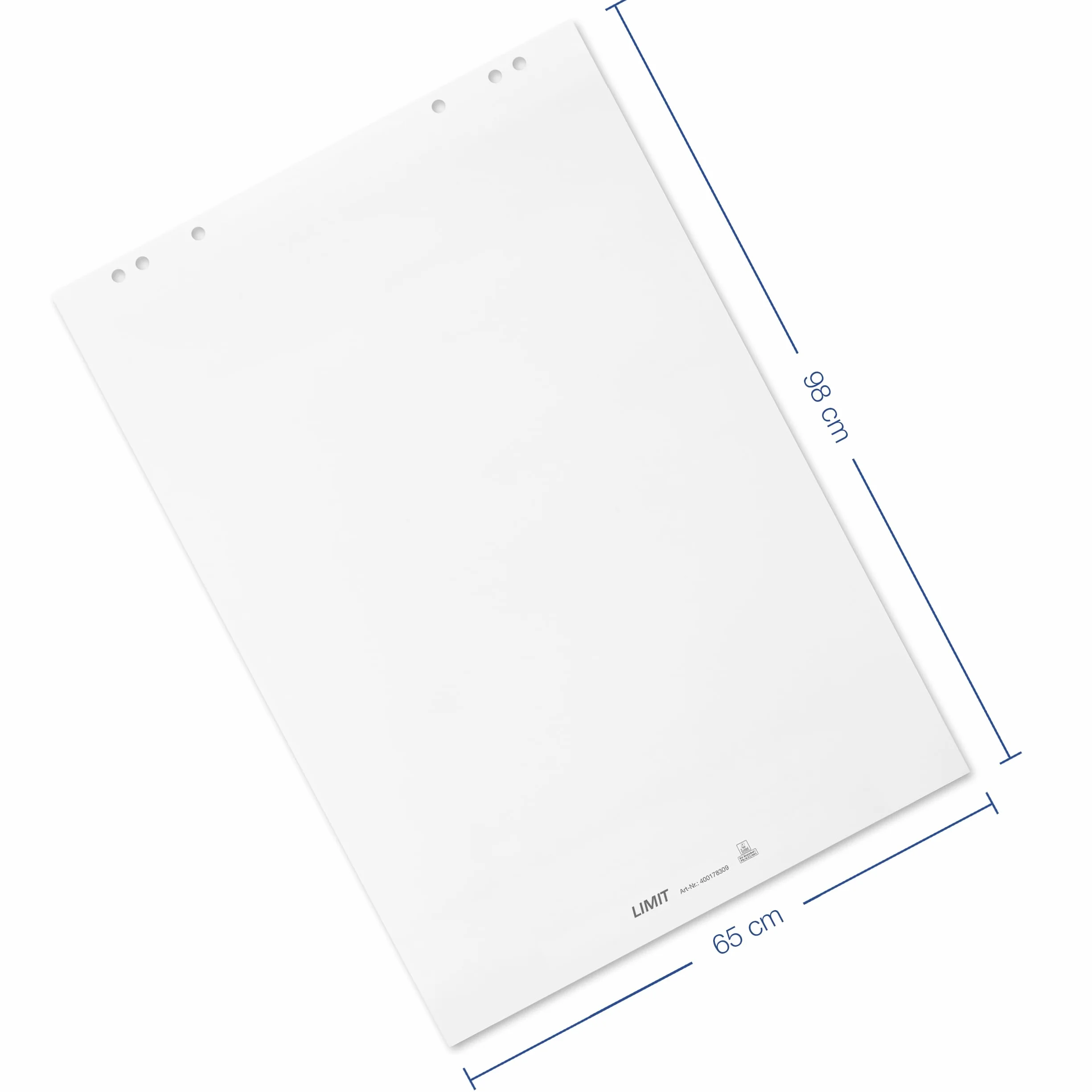 Limit Bloc de rotafolios en blanco, 20 hojas, papel 80 g/m², 6 orificios