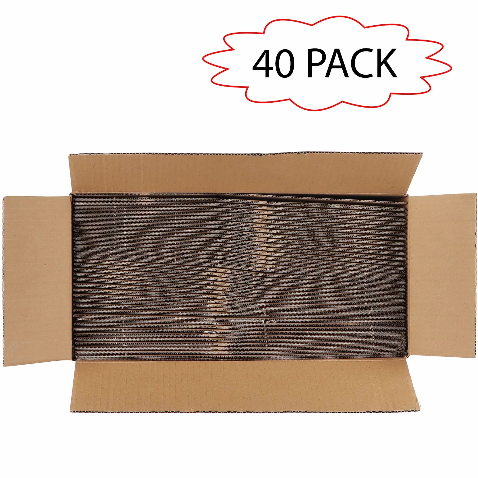 EYMPEU Cajas de Cartón 20,4x15,3x15,3cm Con Tapa, Pack 40 Cajas Pequeñas Onduladas, Blanco