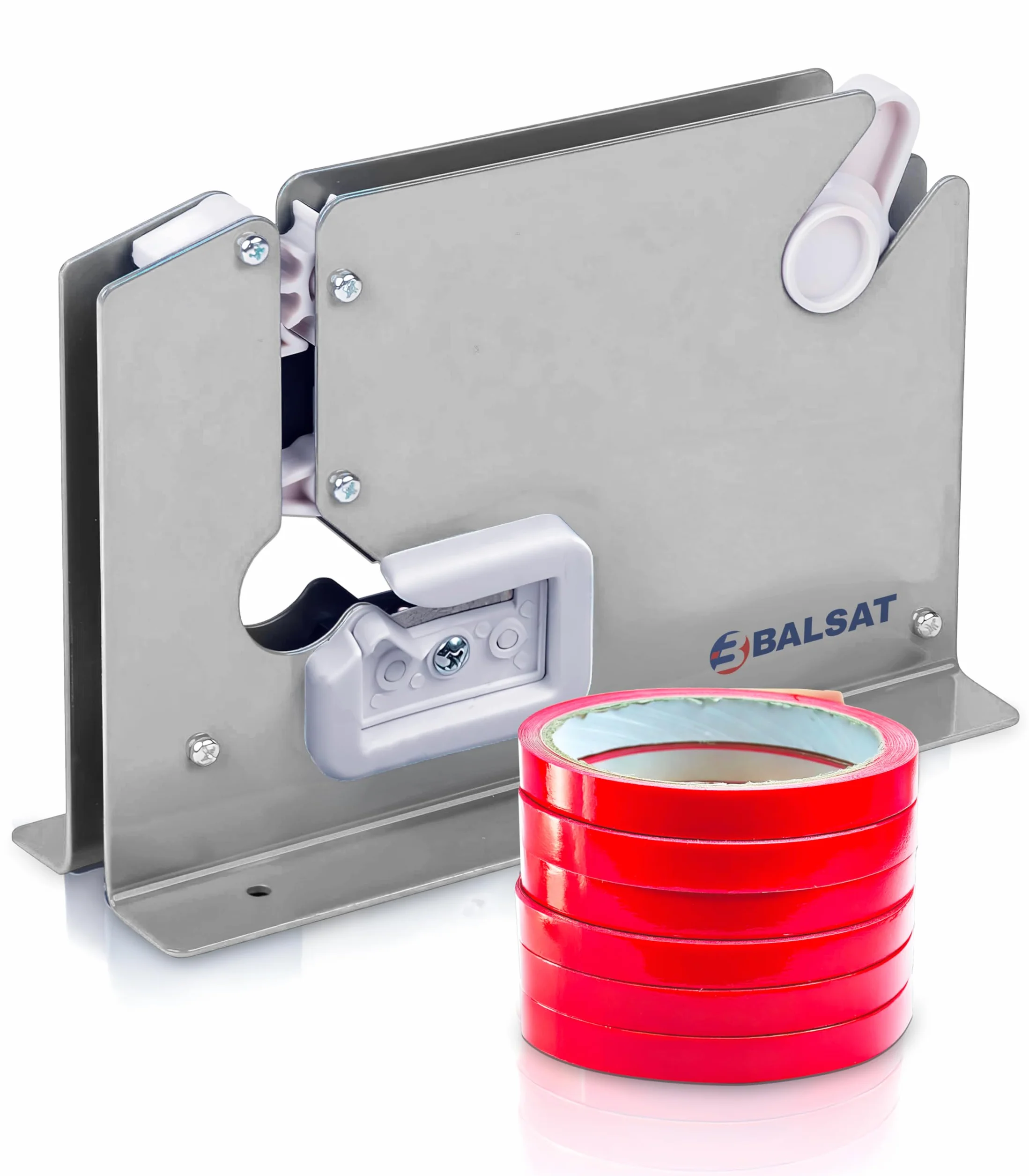 BALSAT Maquina Cierra Bolsas Precintadora Bolsas Inoxidable + 6 Rollos Rojos