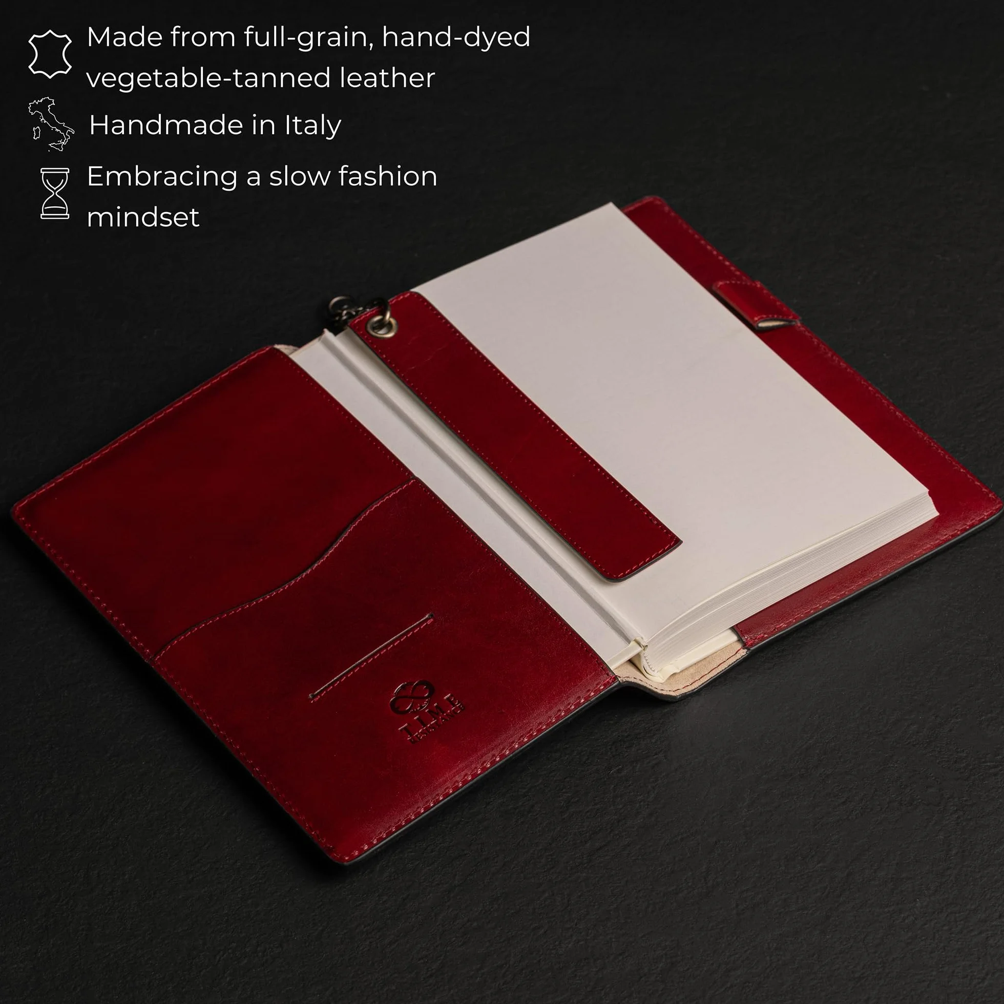 Cuaderno de Cuero Estilo Vintage Tamaño A5 Rojo