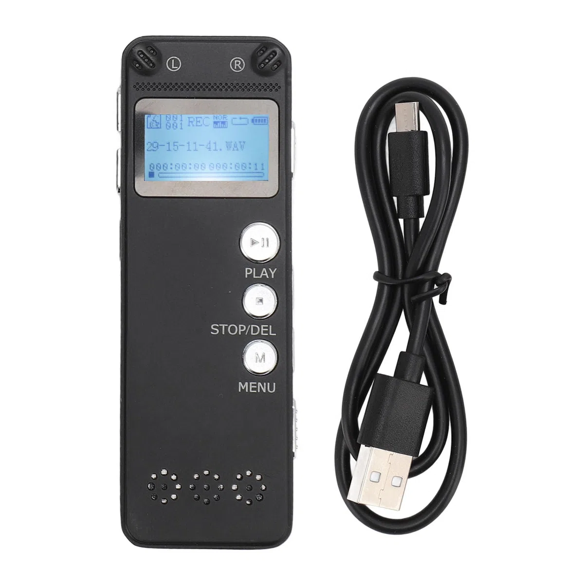 Grabadora de Voz Digital, Grabadora de Voz Reducción de Ruido Reproductor de MP3 Grabación Profesional con un Botón Tiempo de Grabación Continuo Prolongado para Reuniones