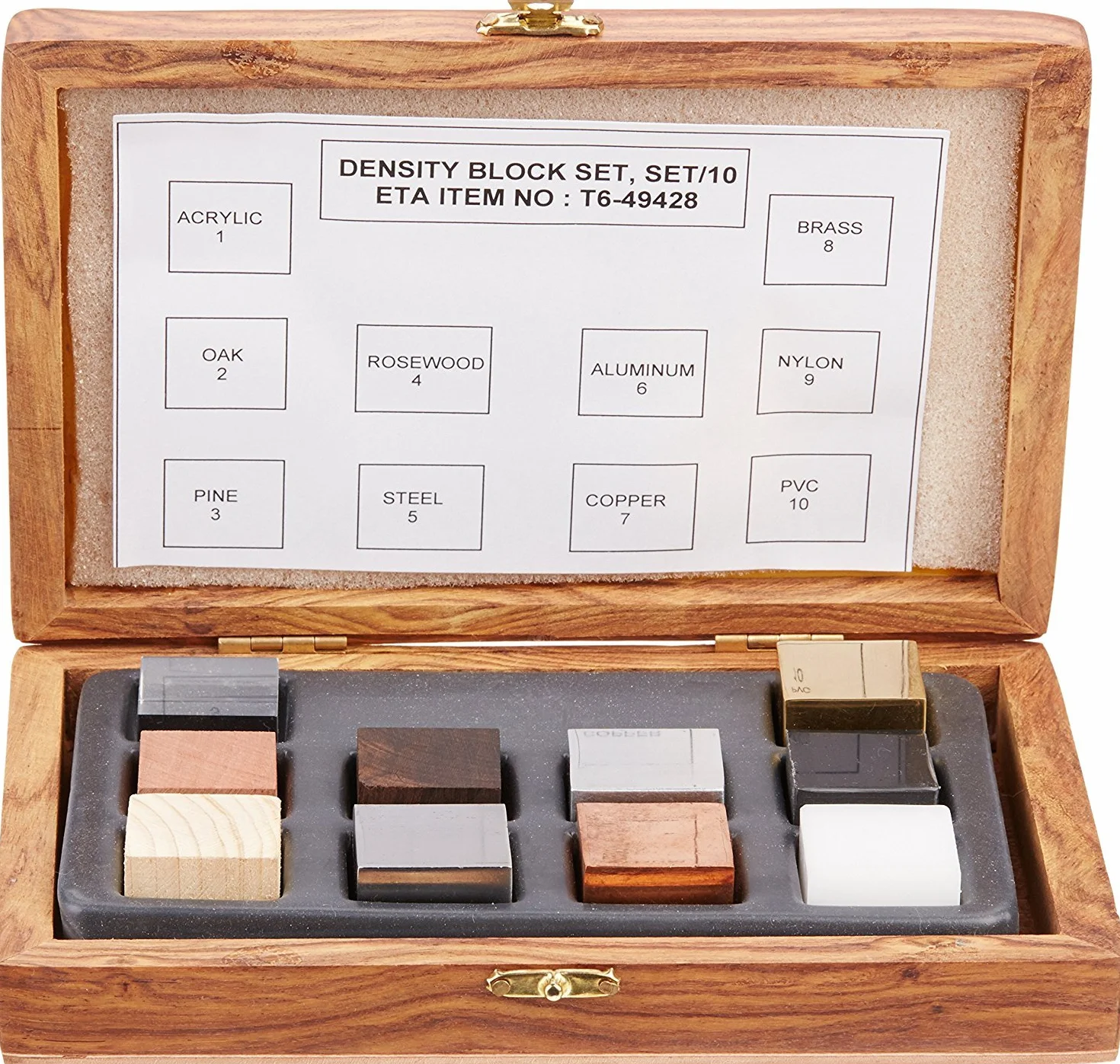 United Scientific DCSET10 - Juego de cubos de densidad, 10 cubos
