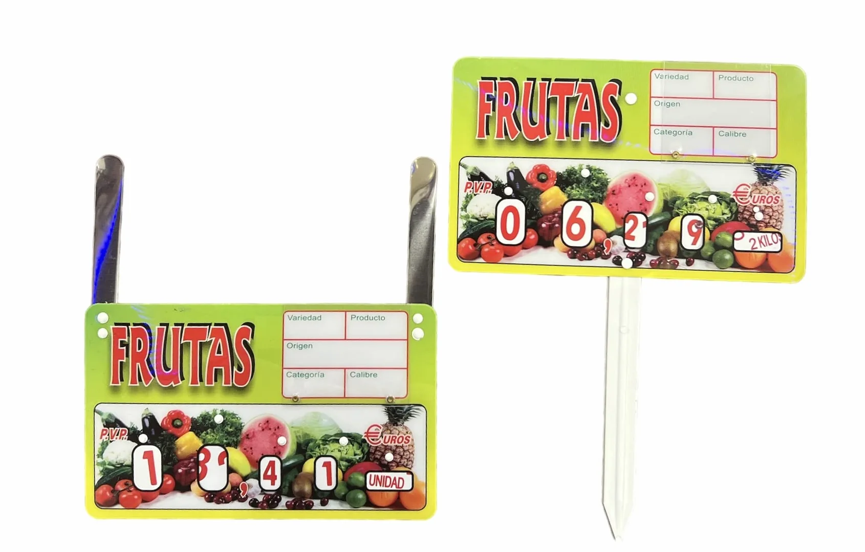 BALSAT Portaprecio Frutas Pizarra 12 ud Ganchos metálicos