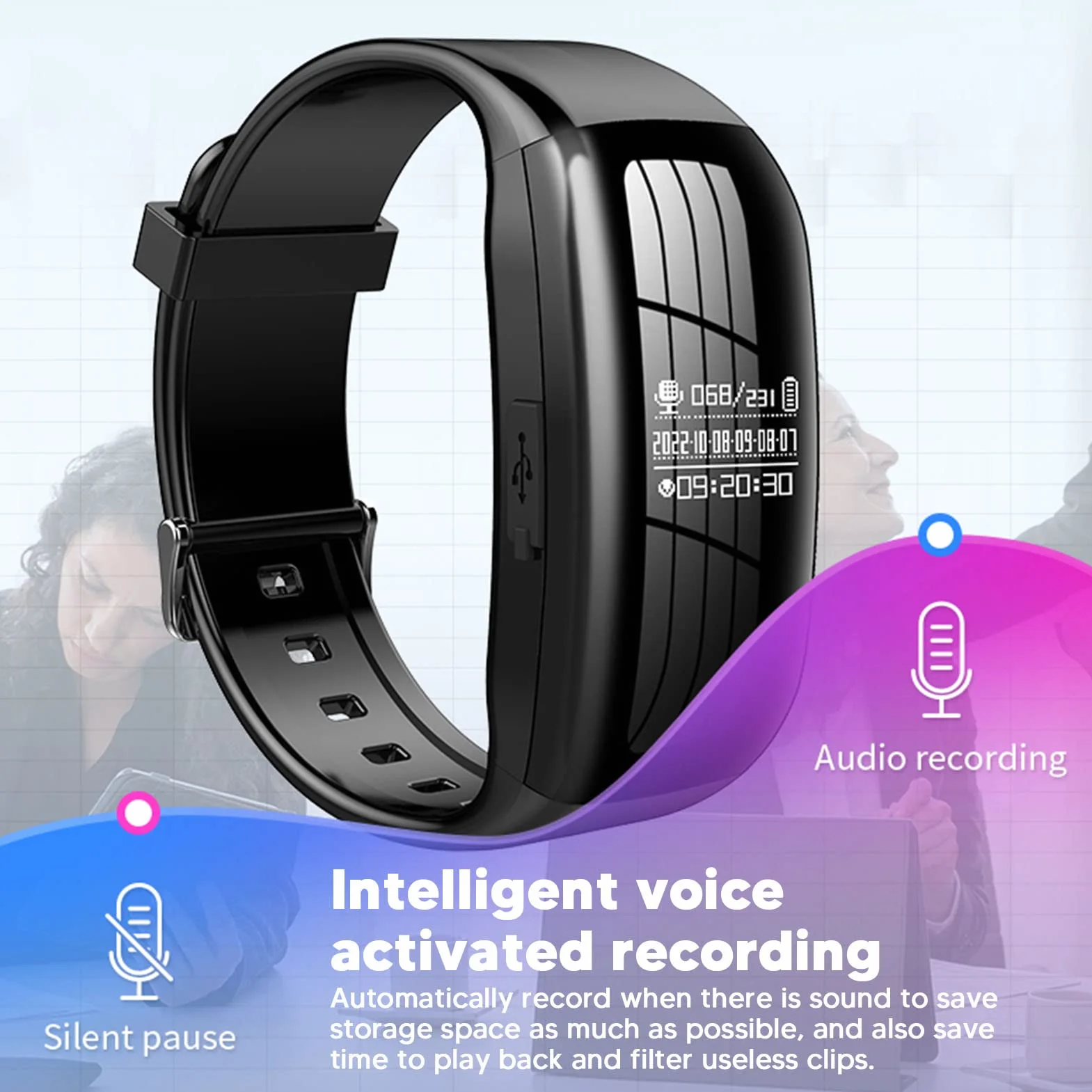 Reloj Grabadora de Voz Digital 4G, Captación 360° Reducción de Ruido