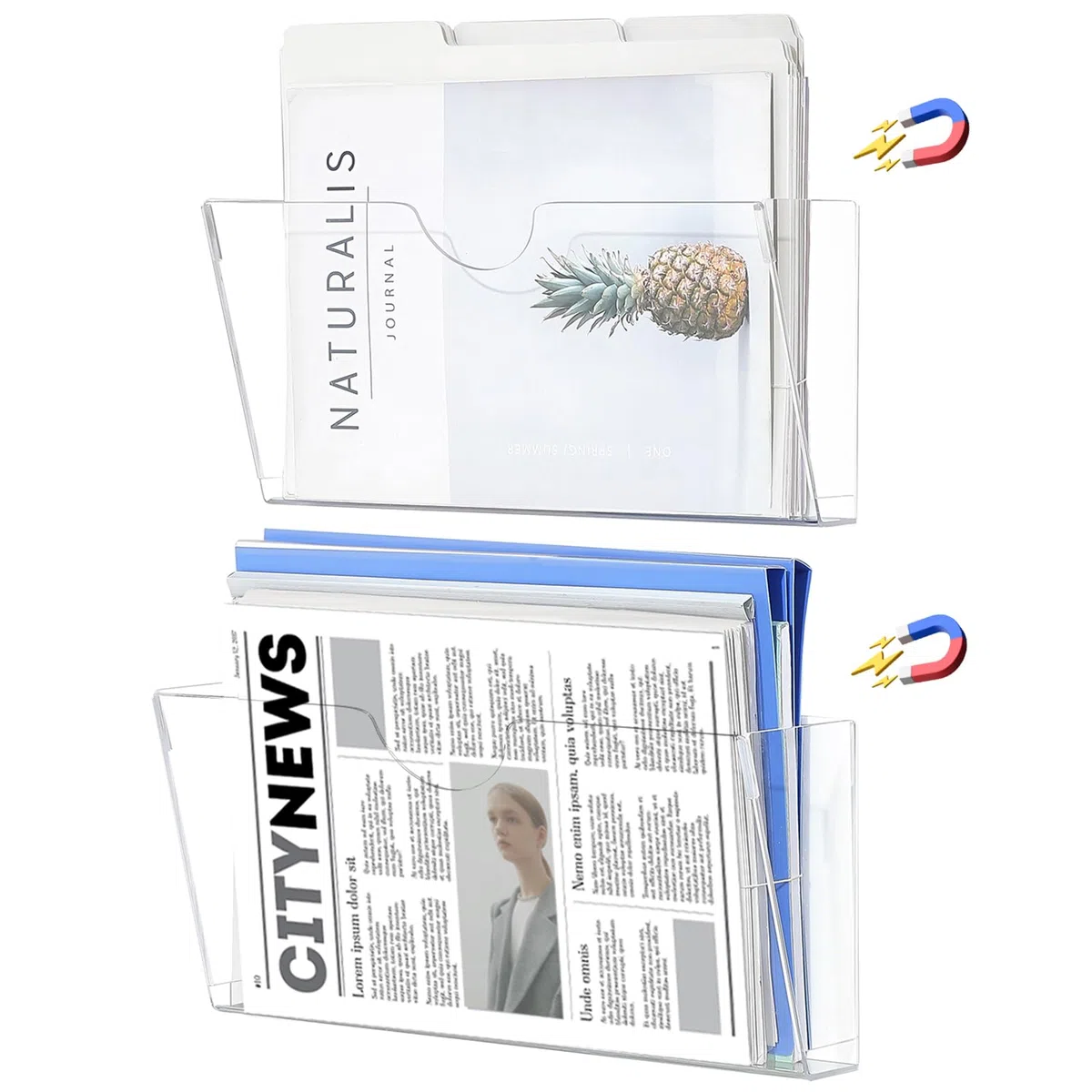 Qozary Paquete de 2 soportes magnéticos para archivos