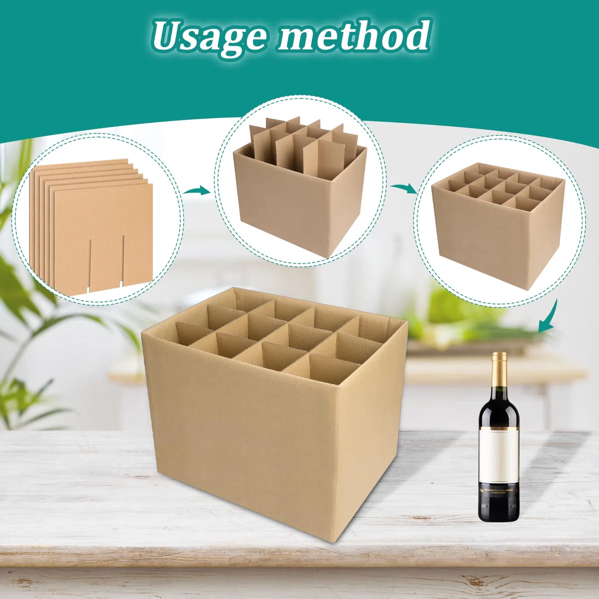 Kit de 3 juegos de embalaje de platos Material de Embalaje Divisores de Contenedores de Cartón Corrugado kits divisores de vidrio para mudanzas para Cajas de 16x12x12 Inch (Box Not Included)