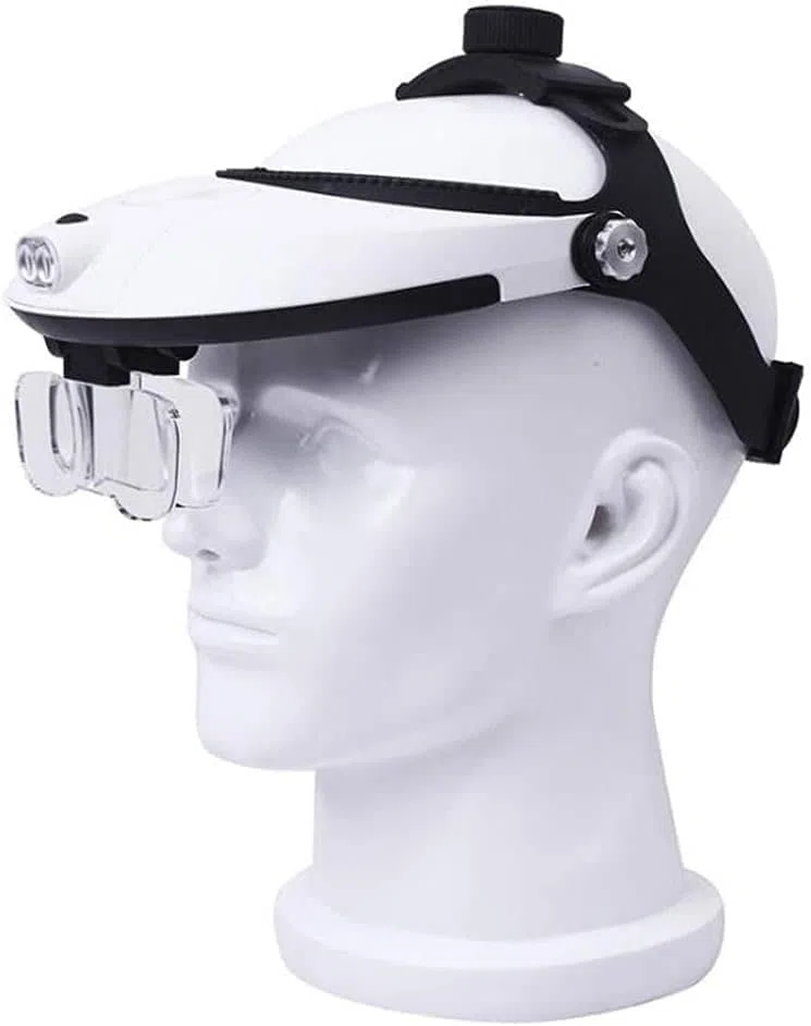 Lupa De Aumento, Lupa De Diadema con Doble Lente, Lámpara De Aumento para Lectura, Joyería, Relojería, Reparación Electrónica Y Trabajos De Precisión.