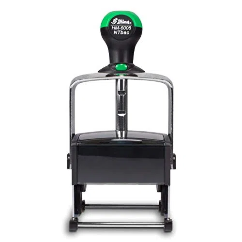Sello de trípode personalizable Shiny HM-6008 de material reciclado, 68 x 47 mm, para hasta 10 líneas