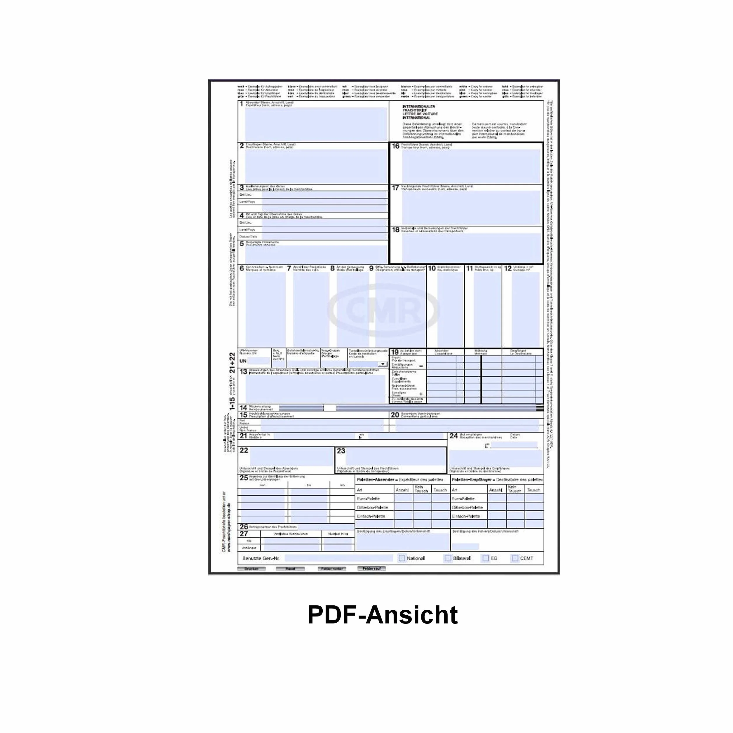 MASHPAPER CMR Carta De Coche Autocopiante Internacional 280701 (100 Piezas)
