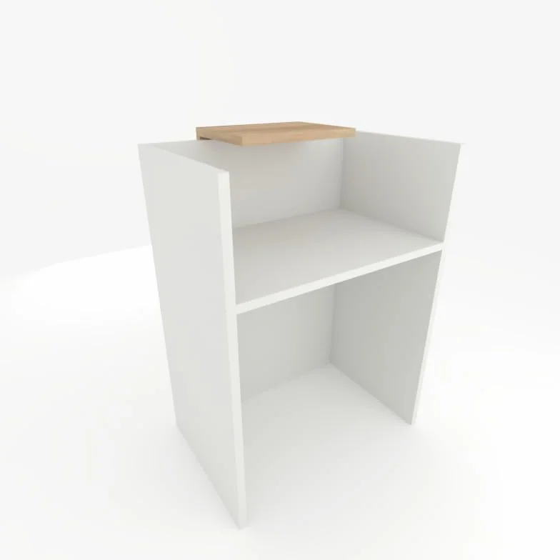 Mostrador de Recepción y Oficina 80x105x50 cm 19mm Blanco Olmo Fabricado en España