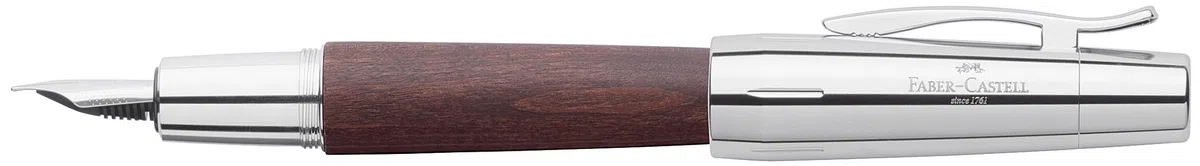 FABER-CASTELL - Pluma estilográfica e-motion madera cromada, plumín B