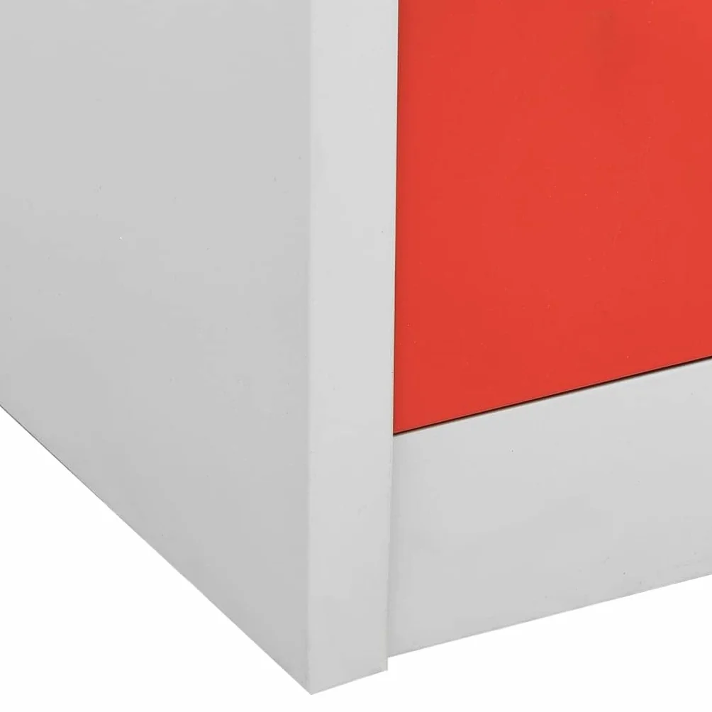 vidaXL Armario Taquilla Metálico 90x45x92,5 cm Acero Gris Claro Rojo