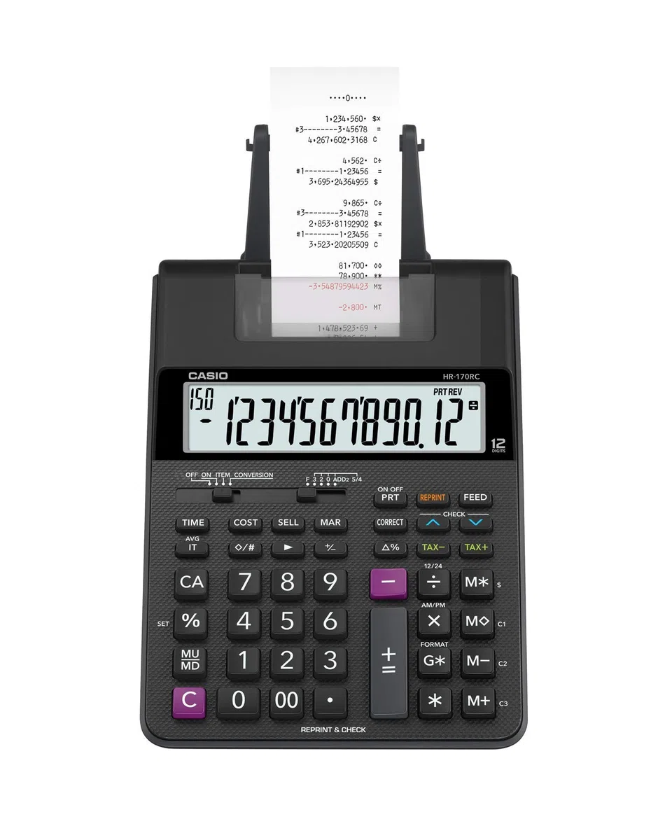 Casio HR-170RC Plus Mini-Calculadora de impresión de Escritorio