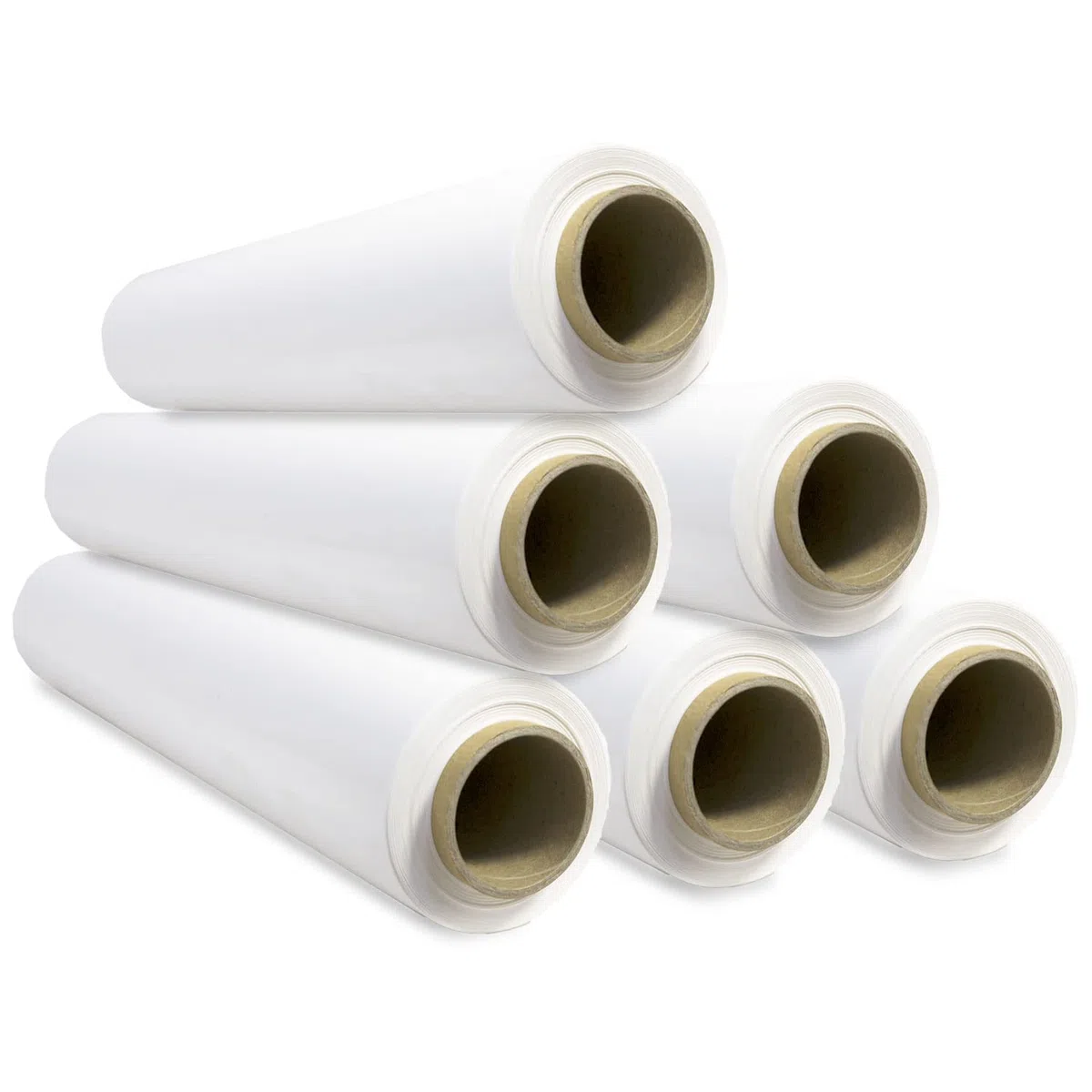Film Blanco para Embalar, Film, Papel Film, Rollo de Plastico Protector Muebles, Cajas Mudanza, Plastico Cubretodo 50cm x 300m estirables - SIDI (6 unds, Blanco)