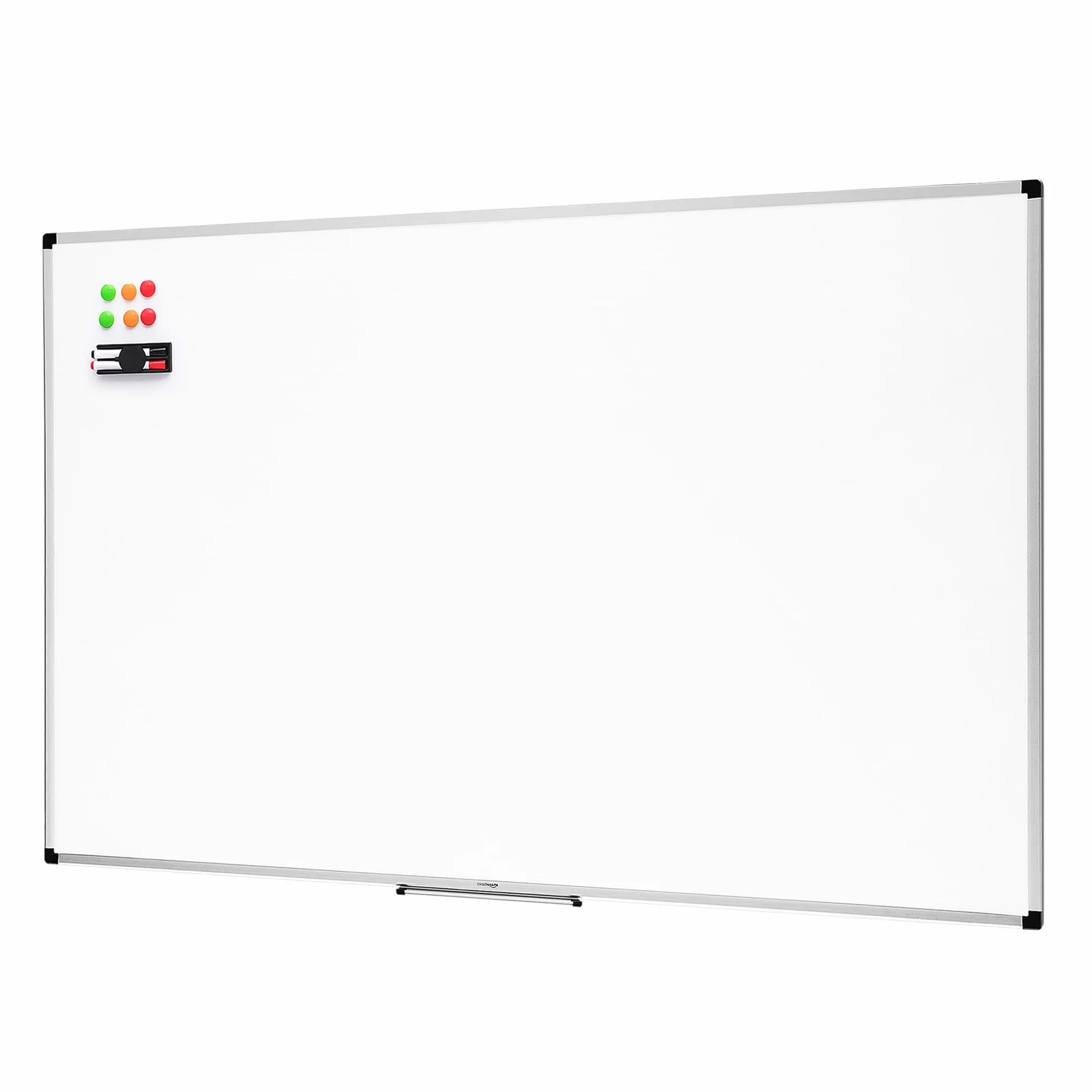 Amazon Basics Pizarra Blanca Magnética 90 x 60cm Marco Aluminio Bandeja Rotuladores Borrador Imanes