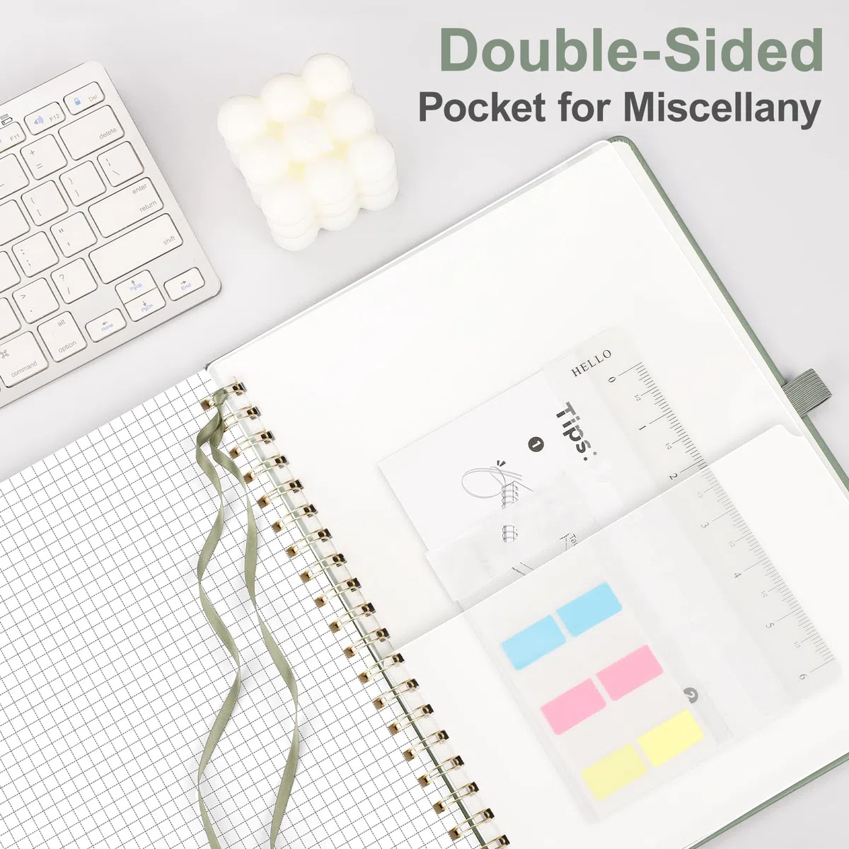 AHGXG Cuaderno de papel cuadriculado, cuaderno en espiral de 8.5 x 11 pulgadas, cuaderno de cuadrícula grande de cuero de tapa dura A4, papel gráfico grueso de 100 g/m², diarios para escritura