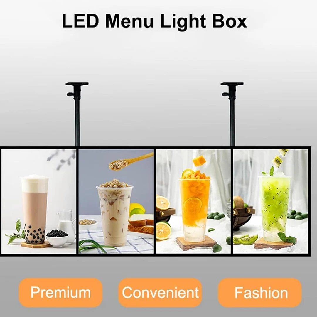 Cartelera digital LED montada en la pared, pantalla de publicidad electrónica, pantalla de póster iluminada HD para restaurantes y centros comerciales, tablero de menú retroiluminado de 32 pulgadas