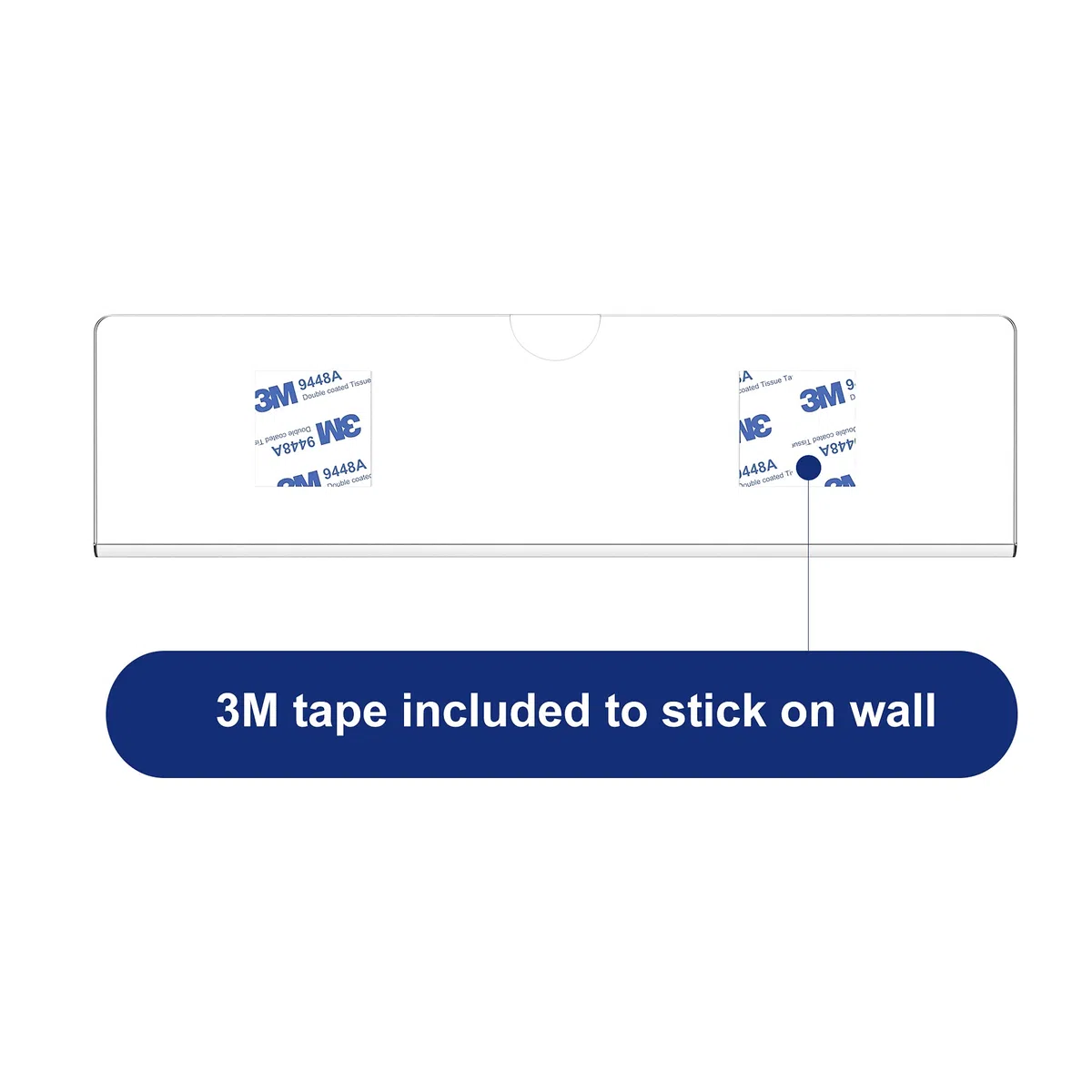 KOTEMON Soporte acrílico para placa de nombre de pared, placa de nombre de oficina con cintas adhesivas, placa de nombre de puerta y pared, marco transparente para carteles, 2 x 8 pulgadas, paquete de