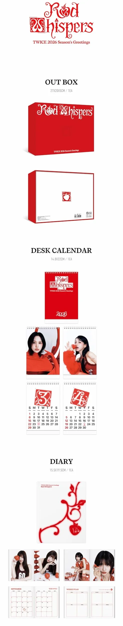 TWICE - Libro de fotos de saludos de la temporada 2026 [Red WHISPERS]