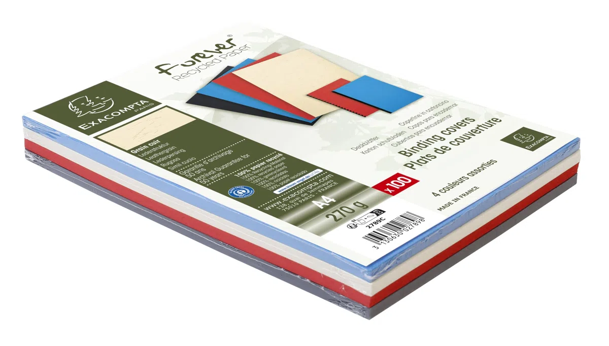 Exacompta 2789C - Lote de 100 cubiertas/cartulinas de dossiers, A4, multicolor