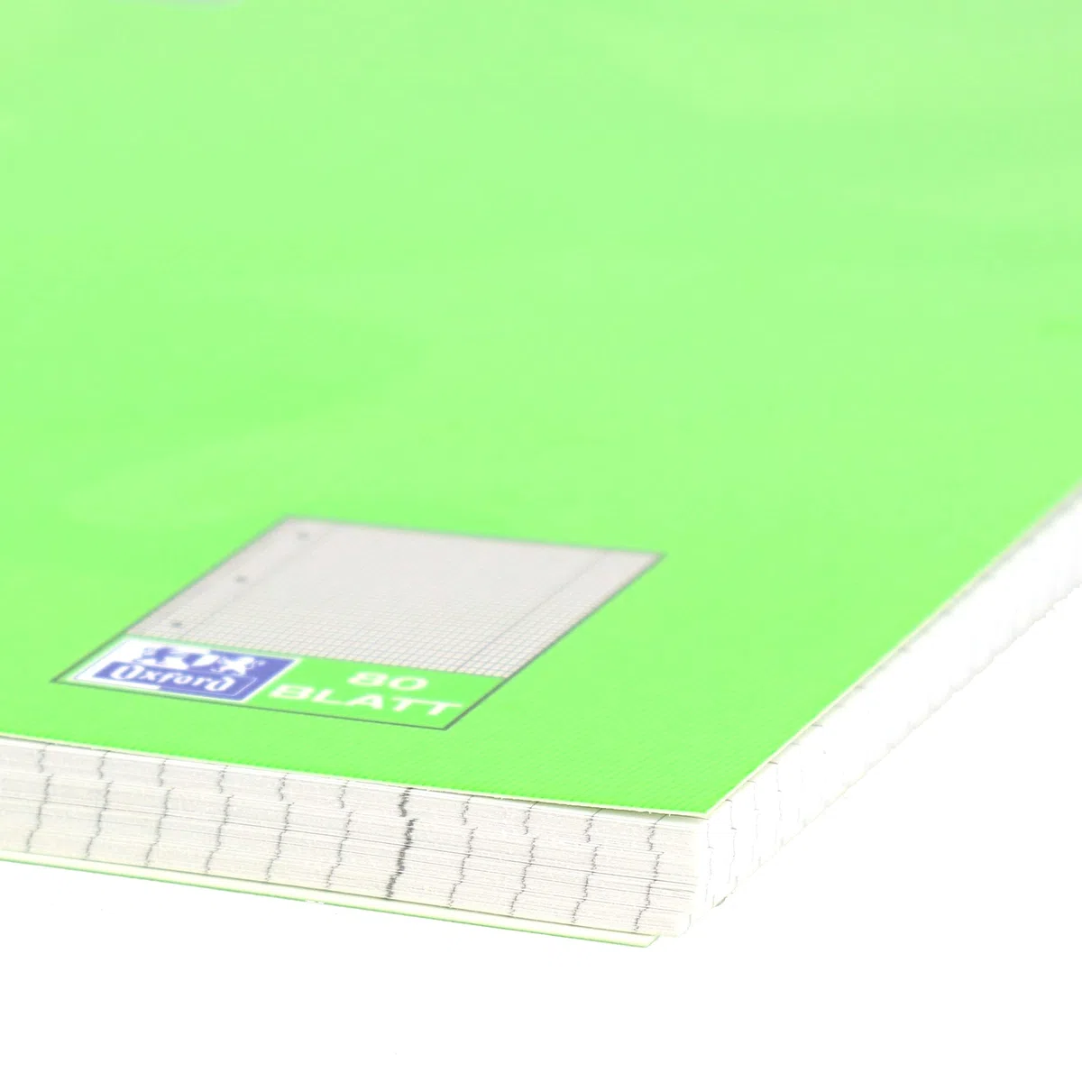 Oxford KarLi 100050362 - Cuaderno de espiral (10 unidades, cuadriculado con rayas, 80 hojas, A4+, 90 g/m²), color verde