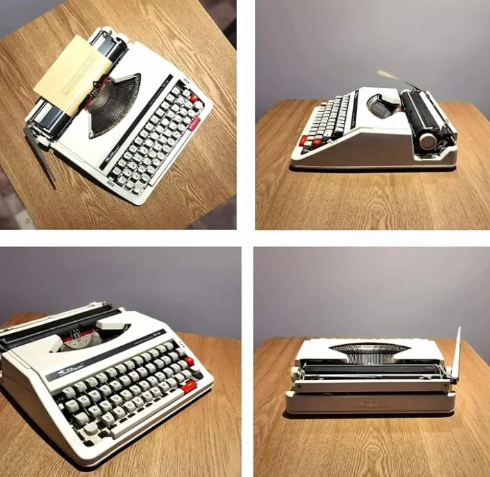 Máquina de Escribir mecánica Retro portátil, máquina de Escribir Manual Vintage, Letras, Escritura Creativa, artesanía, Juego de Escritura Gratis, Cinta roja Negra Negra de Doble Bobina,