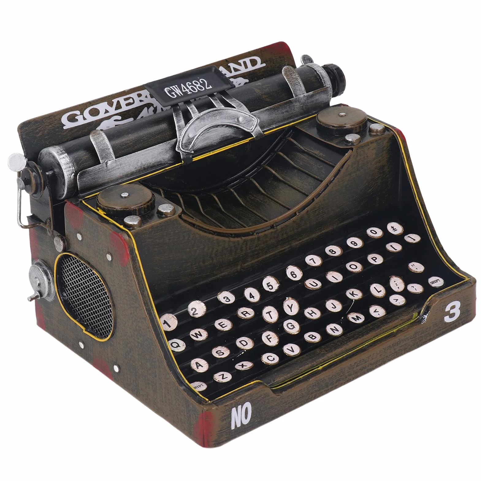 Keenso Decoración de Máquina de Escribir Vintage, Modelo de Máquina de Escribir Retro Hecho a Mano, Decoración Hogares, Salas de Estar, Estudios, Oficinas