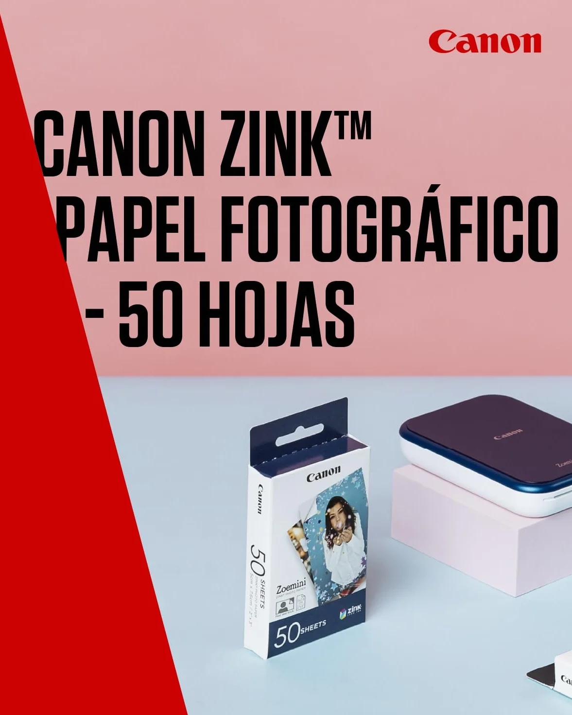 Canon Zink Papel Fotográfico Adhesivo 5x7,6 cm 50 Hojas
