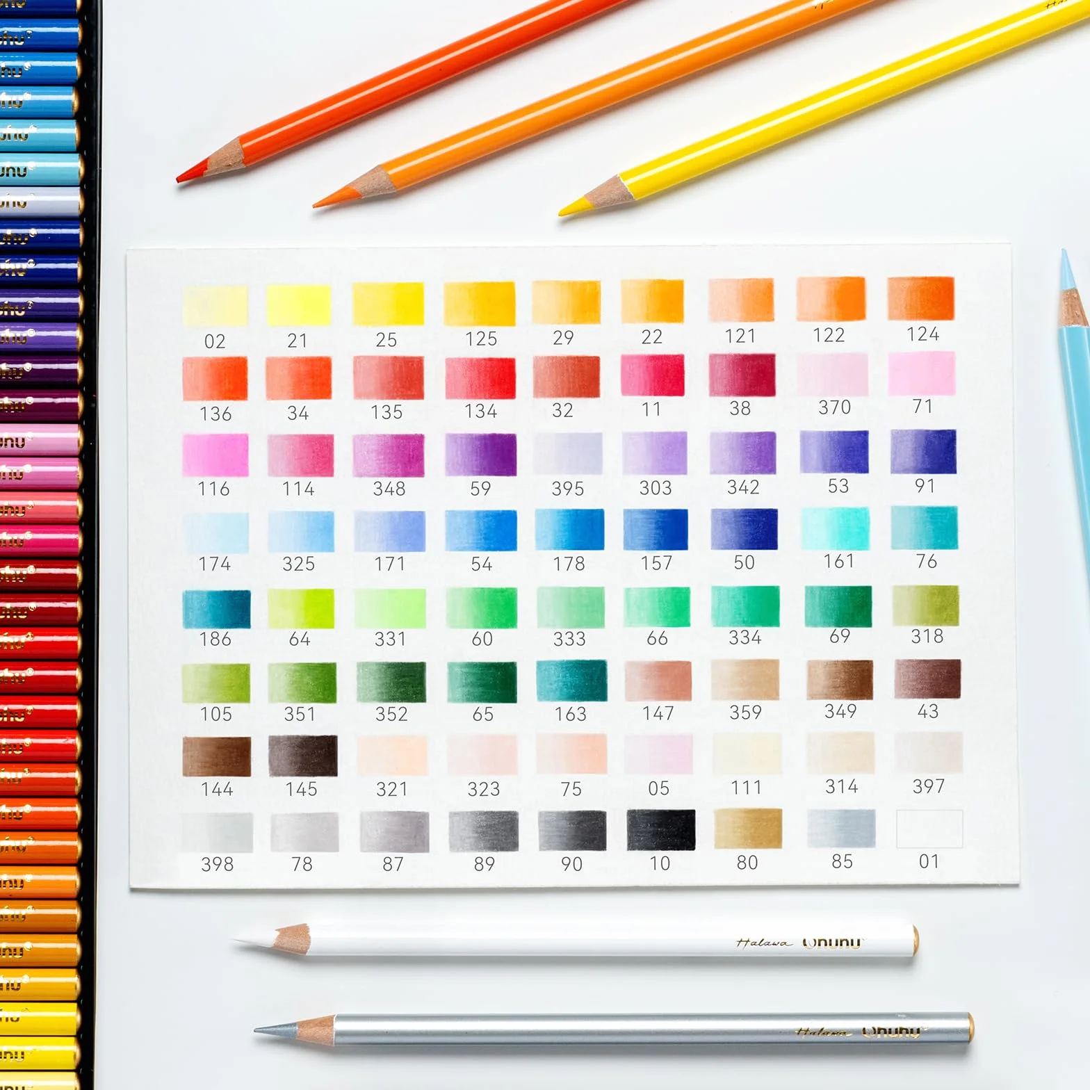 Ohuhu Lapices Colores, 72 lápices de alta pigmentación mezclables con mina de 4 mm con base de aceite, lápices de colores profesionales para artistas, Adultos, estudiantes, dibujo, bocetos y retratos