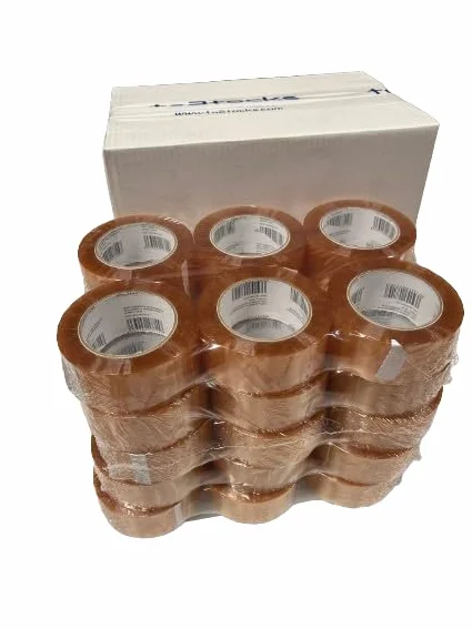 Caja de 36 rollos de precinto acrilico transparente 48mm x 120 metros