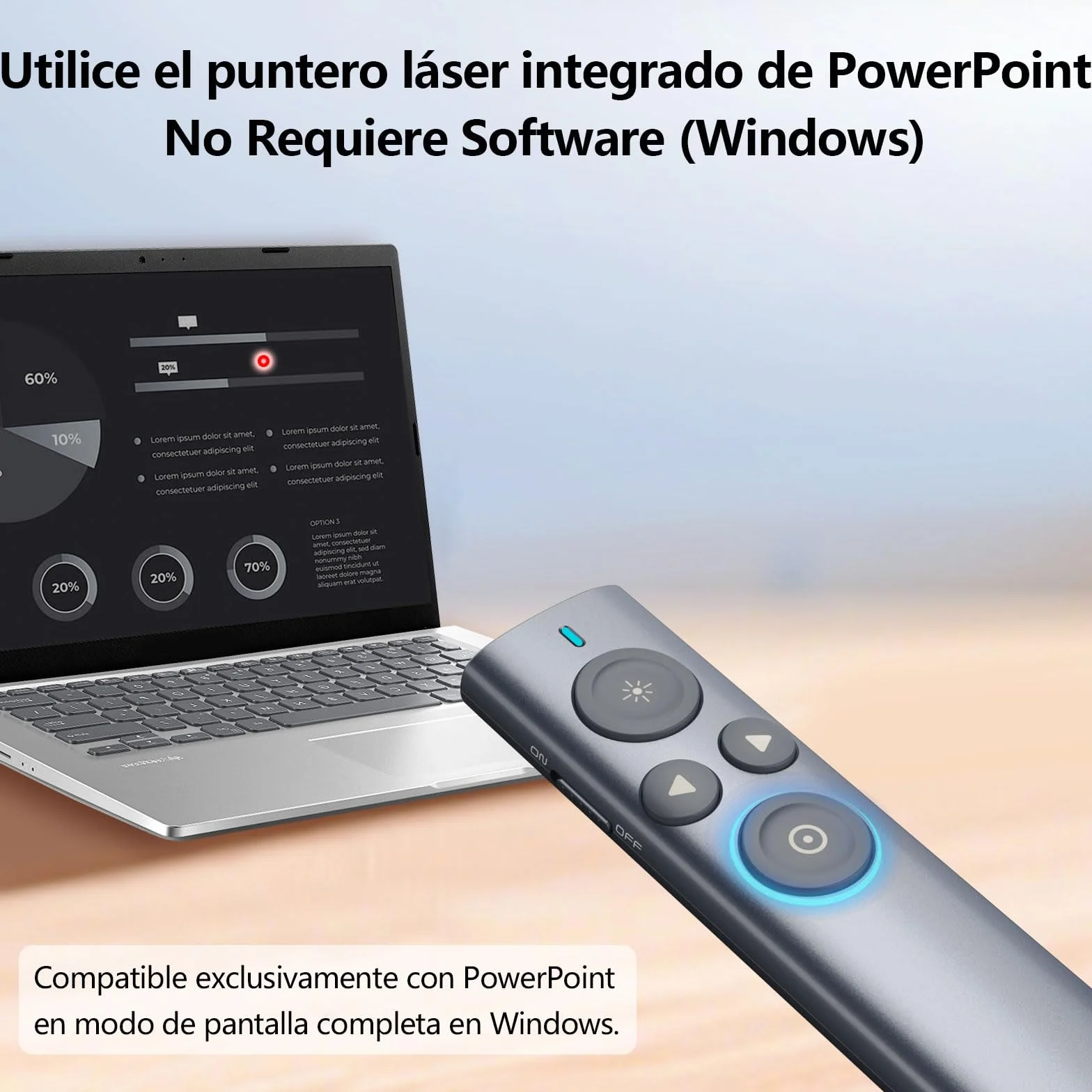 Norwii N95s Pro Destacar Presentador Recargable, Puntero Luz Digital/físico y Puntero de presentador Air Mouse, Soporte Resaltar Magnificar Temporizador LED LCD