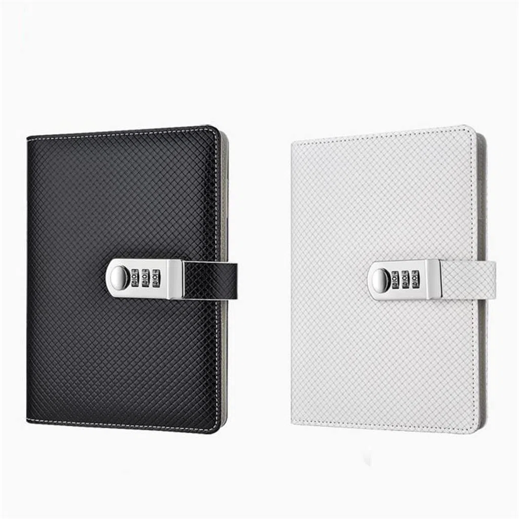 Cuadernos Planificador Contraseña Agenda Papelería Diario con Bloqueo Cuaderno para Material Escolar Oficina (Argento Talla ?nica)