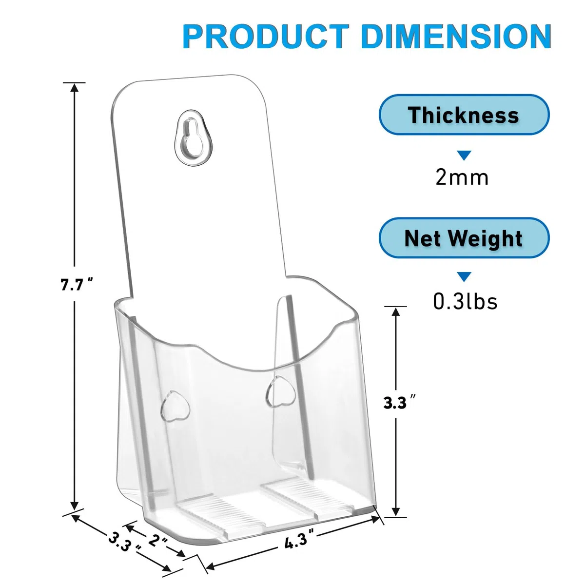 xydstay Soporte acrílico para folletos 6 unidades 4x9 pulgadas