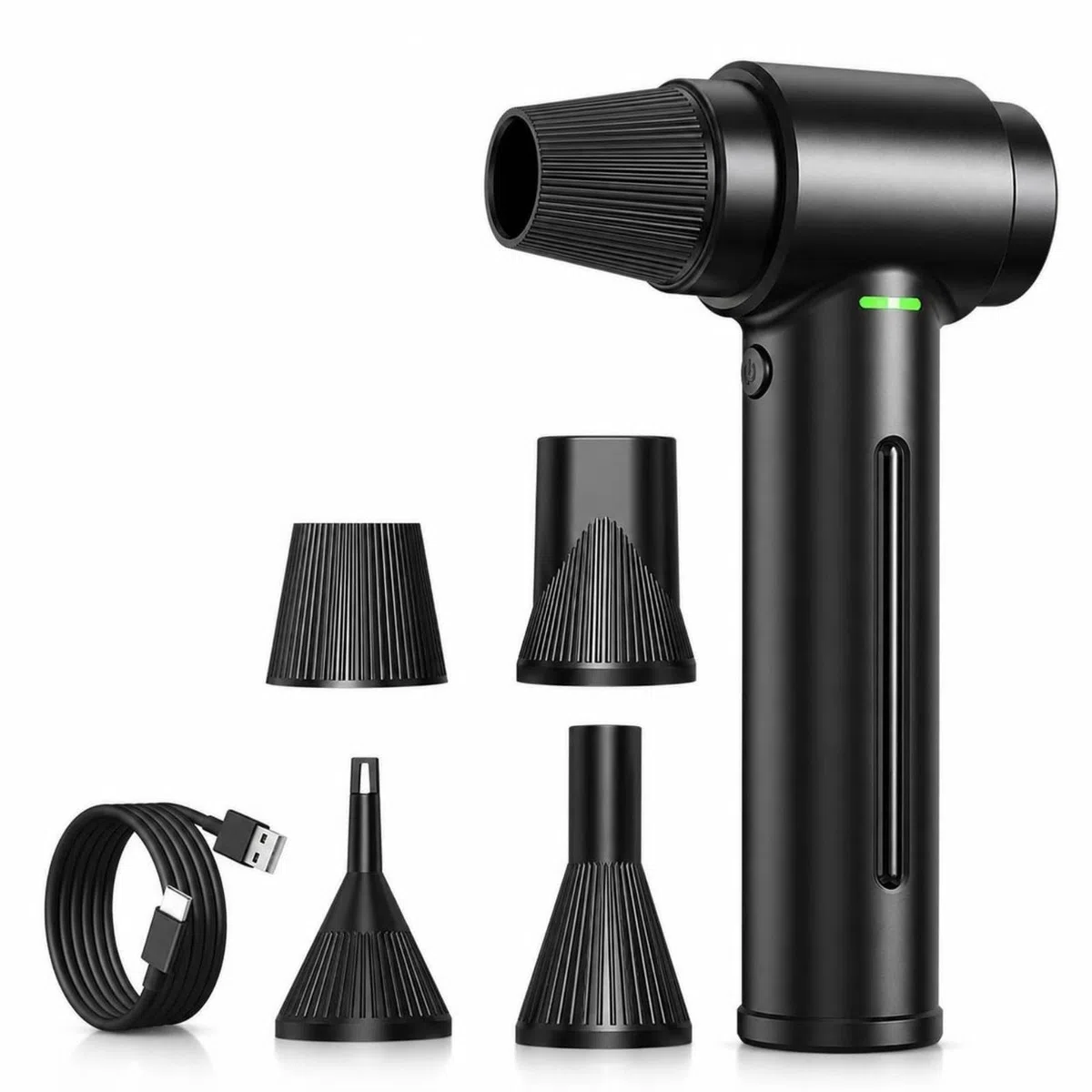 Gralara Soplador de Polvo Portátil Limpiador de Aire Eléctrico Manual Duster Recargable USB Inalámbrico Soplador con Accesorios Desmontables Mango y Carcasa