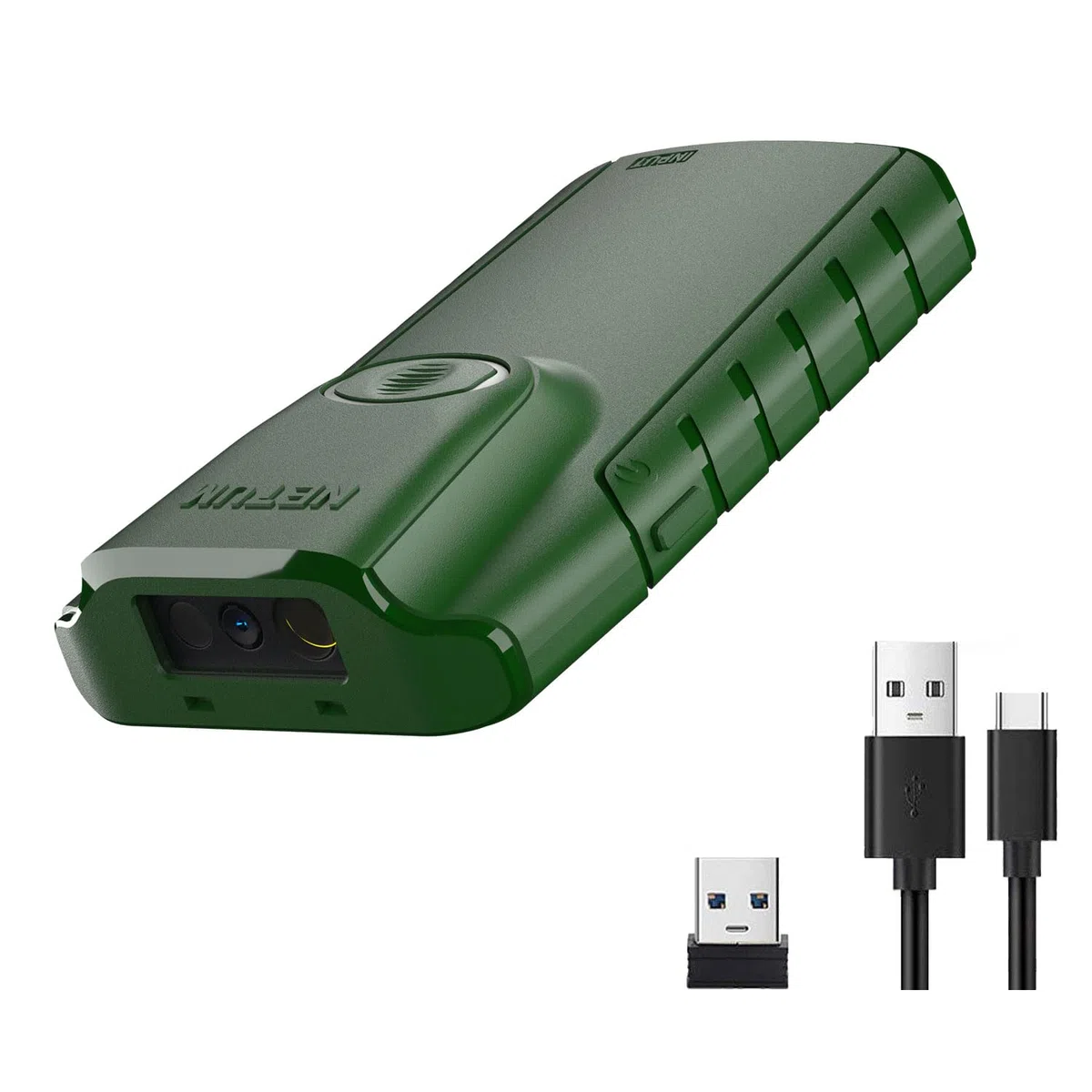 NETUM 1D Escáner de código de Barras Bluetooth, Lector de código de Barras CCD 3 en 1 Clip Trasero automático inalámbrico para escaneo de Armas Funciona con iOS Android Windows MacOS Tablet (1D E740)