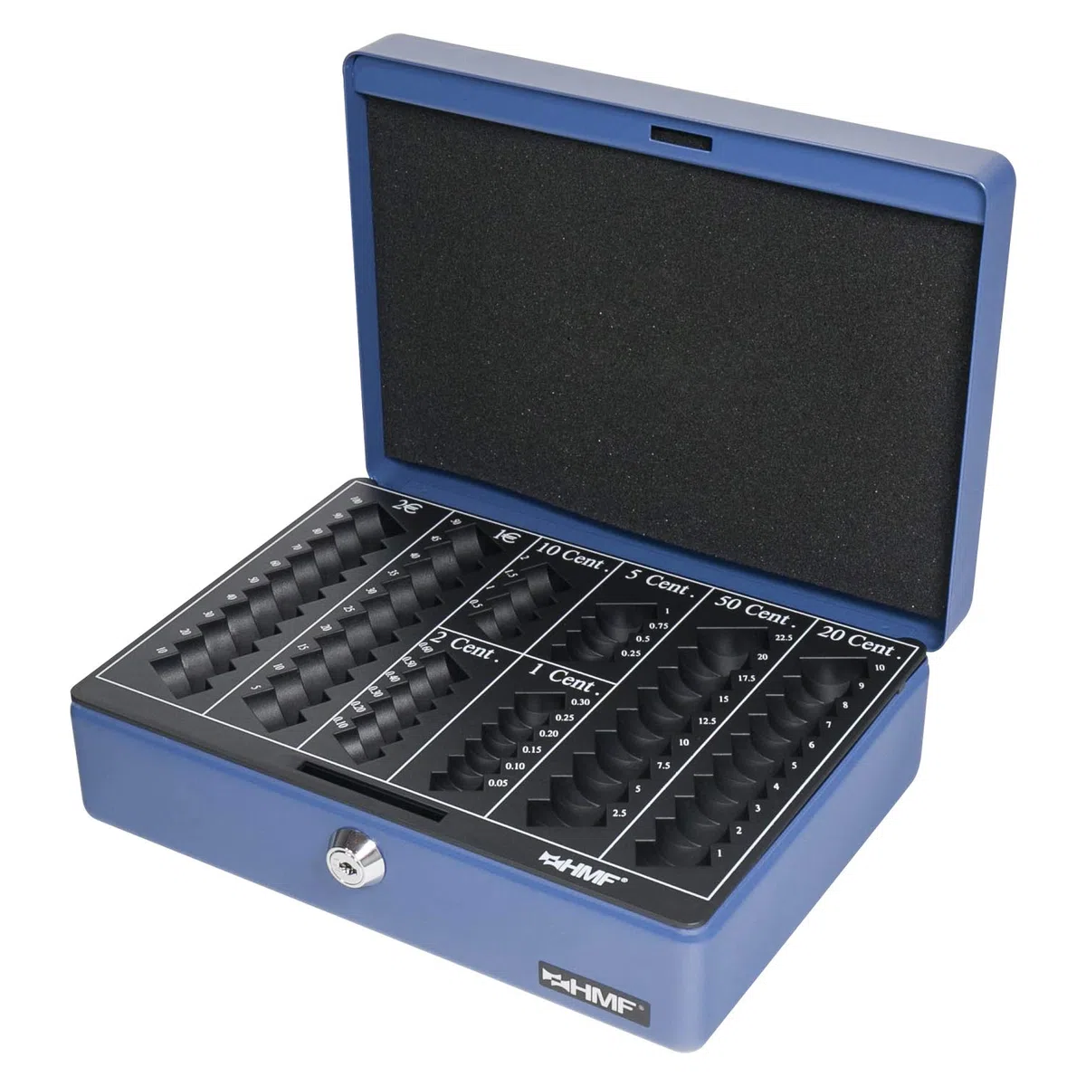 HMF 208-05 Caja de caudales, para monedas 25 x 18 x 9 cm, azul