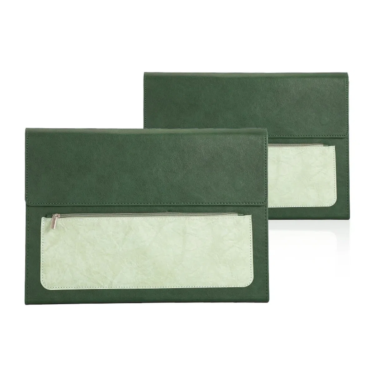 Documentos De Cuero Carpeta de cuero A4 for documentos, 2 unidades, gran capacidad, resistente al agua, for, contratos, facturas, suministros oficina(Brown without handle)