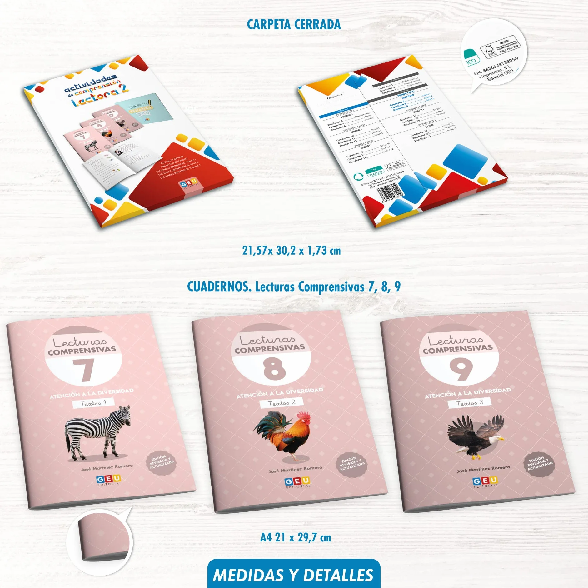 Pack Lecturas Comprensivas 7, 8 y 9 para Mejorar Comprensión Lectora 2 Primaria - Libro Repaso con Organizador